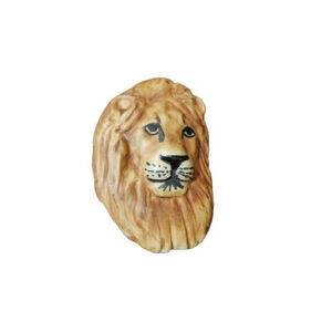 Vintage Hand Painted Carol Halmy Lion Belt Buckle